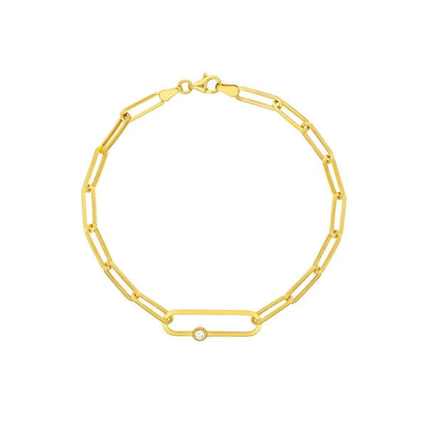Fancy Diamond Paper Clip Bracelet