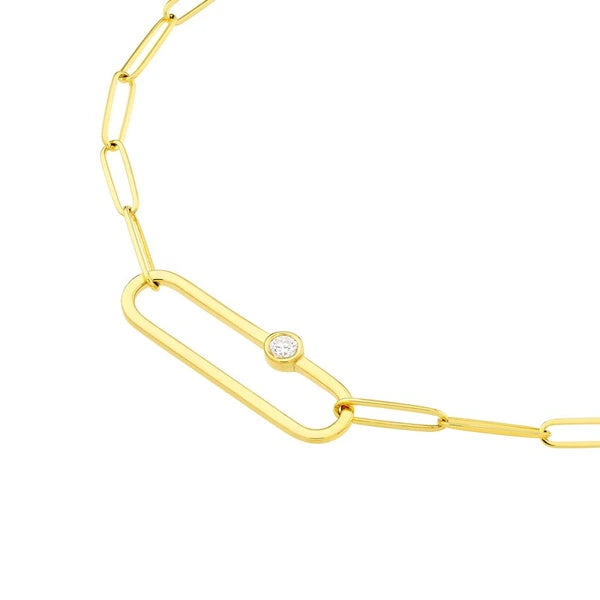 Diamond Paper Clip Necklace
