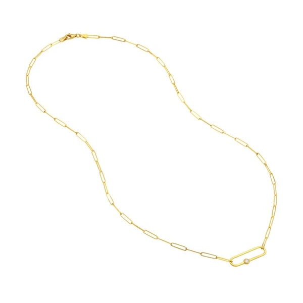 Diamond Paper Clip Necklace