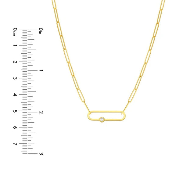 Diamond Paper Clip Necklace