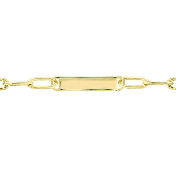 ID Bar Paper Clip Chain Bracelet