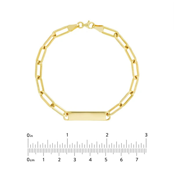 ID Bar Paper Clip Chain Bracelet