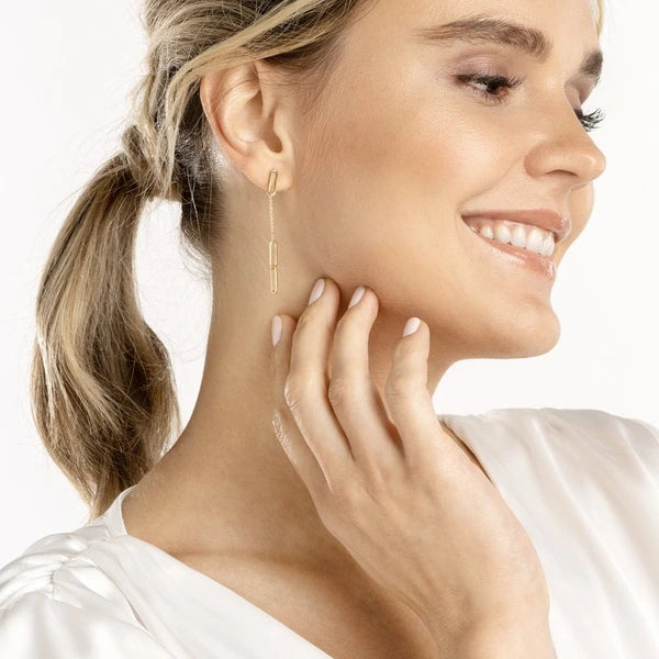Thin Paper Clip Dangle Earrings