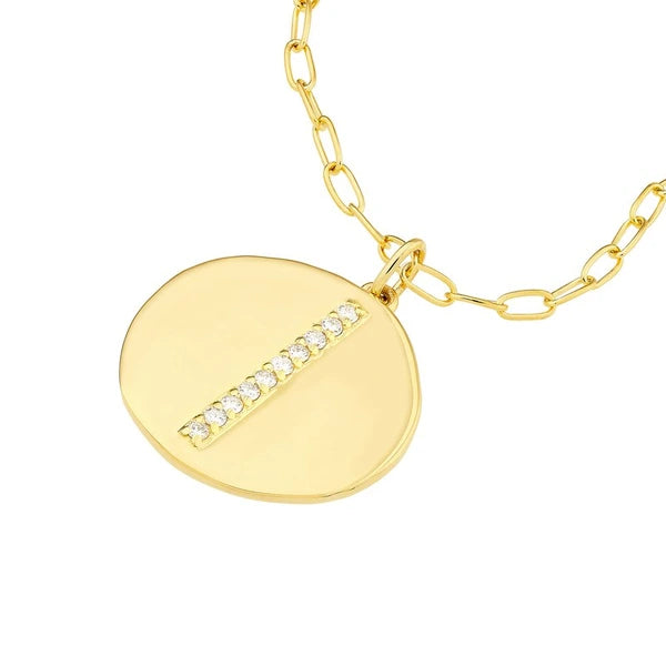 Diamond Organic Shape Medallion Necklace