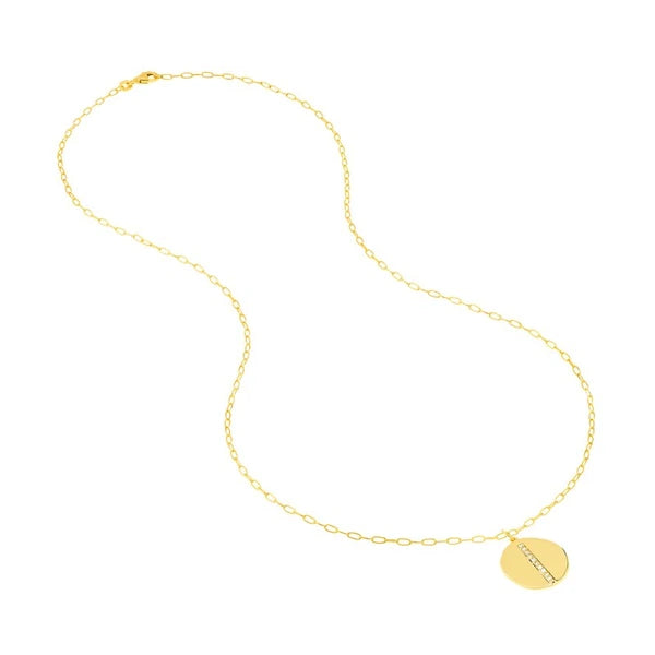 Diamond Organic Shape Medallion Necklace
