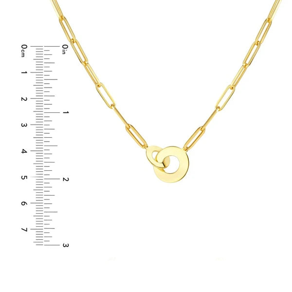 Paper Clip Necklace with Interlocked Disks