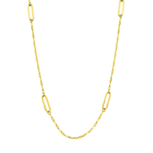 Paper Clip Links on Hammered ForzentiN/A Necklace