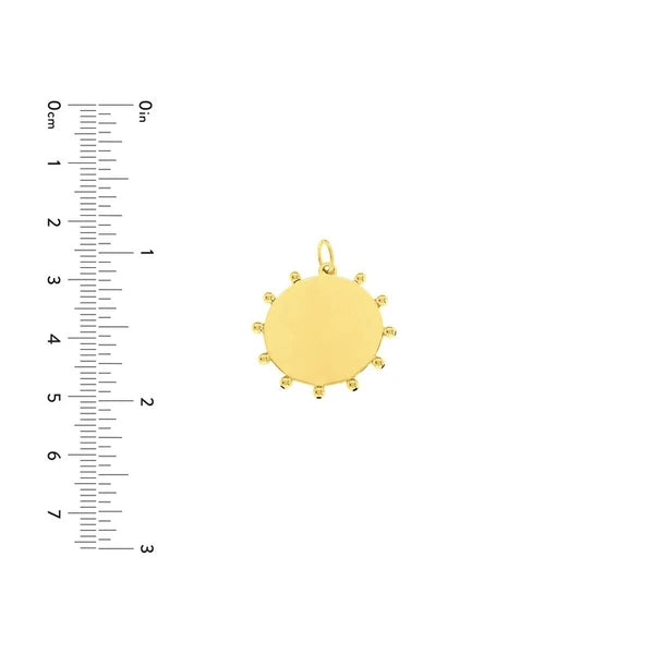 Engravable Bead Trimmed Disk Charm