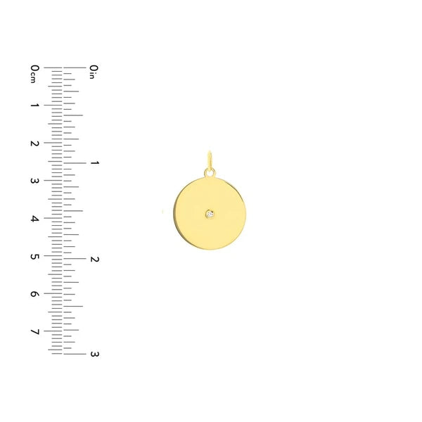 Center Diamond Disk Charm