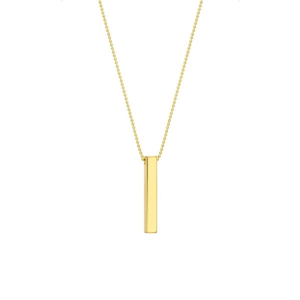 Men's Engravable 3D Bar Necklace