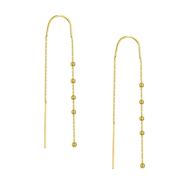 Bead Accent Threader Earrings