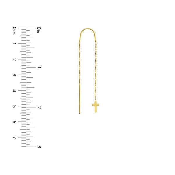 Polished Cross Threader Earrings