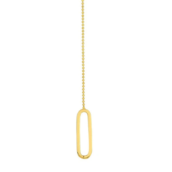 Paper Clip Accented Y-Necklace