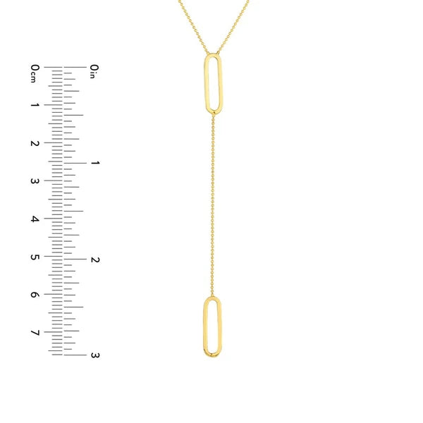 Paper Clip Accented Y-Necklace