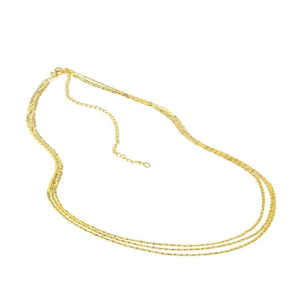 Triple Strand Adj. Diamond Cut Valentino Chain