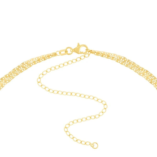Triple Strand Adj. Diamond Cut Valentino Chain
