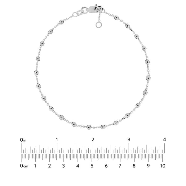 Adjustable Diamond Cut Beaded Bracelet
