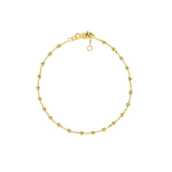 Adjustable Diamond Cut Beaded Bracelet