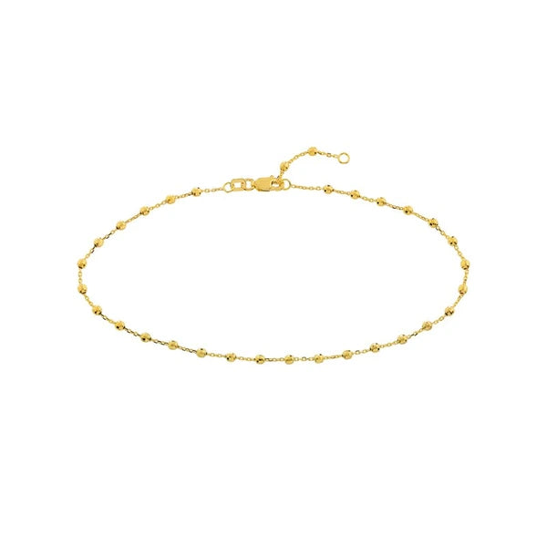 2.50mm Disco Bead Cable Chain Anklet