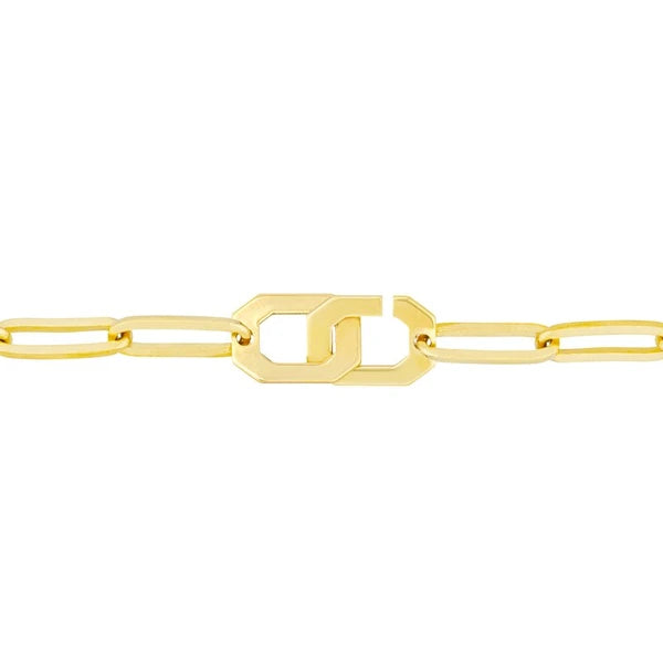 Octagon Clasp Paper Clip Bracelet