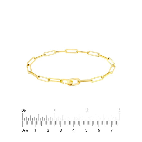 Octagon Clasp Paper Clip Bracelet