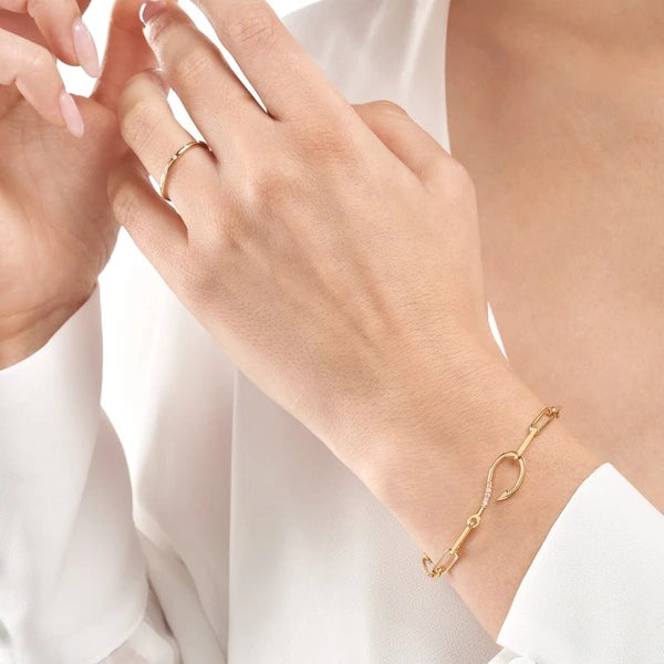 Diamond Hook Paper Clip Bracelet