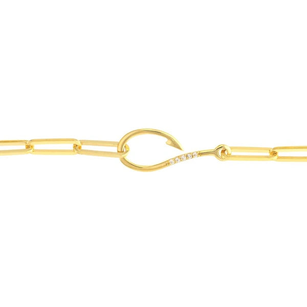 Diamond Hook Paper Clip Bracelet