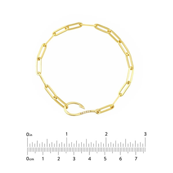 Diamond Hook Paper Clip Bracelet
