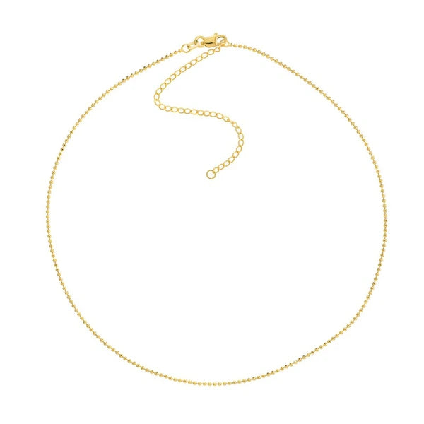 Diamond-Cut Bead Choker Chain