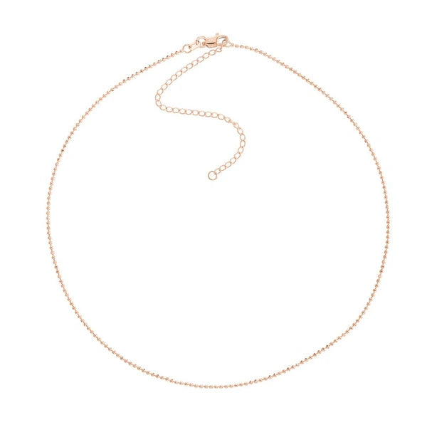 Diamond-Cut Bead Choker Chain
