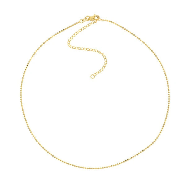 Diamond-Cut Bead Choker Chain