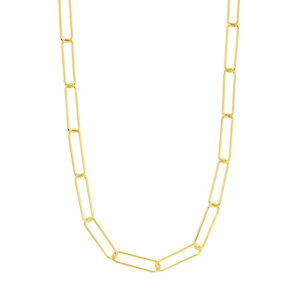 Round Wire Paper Clip Chain Necklace