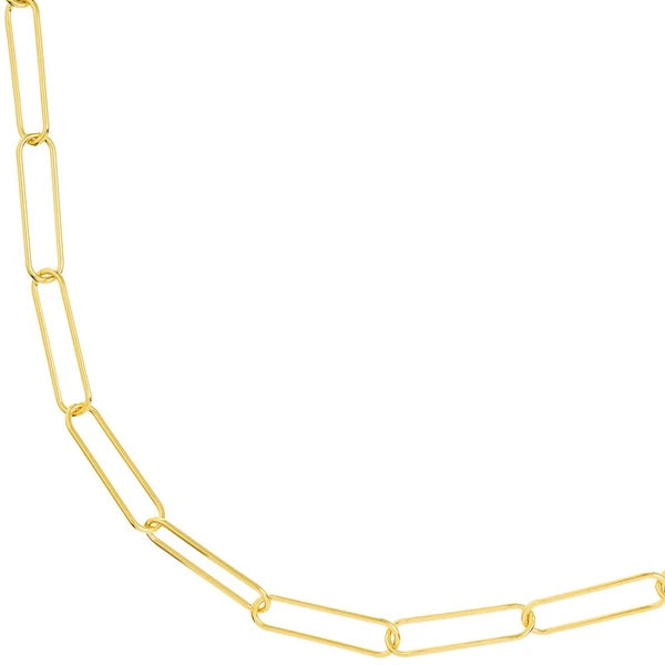 Round Wire Paper Clip Chain Necklace
