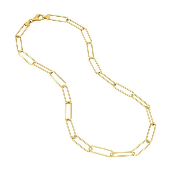 Round Wire Paper Clip Chain Necklace