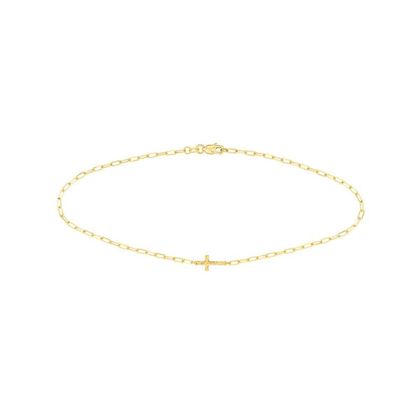 Paper Clip Anklet with Cross