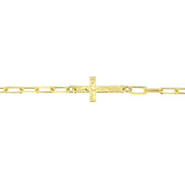 Paper Clip Anklet with Cross