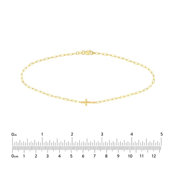 Paper Clip Anklet with Cross