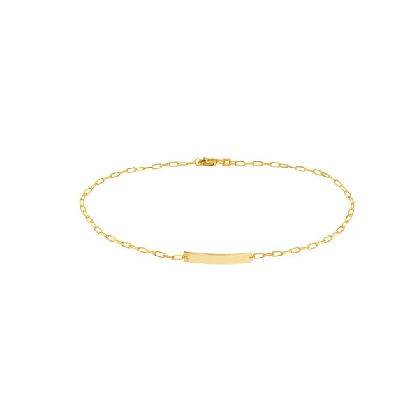 Paper Clip Anklet with ID Bar