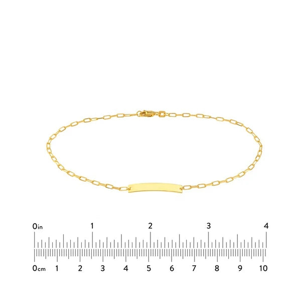 Paper Clip Anklet with ID Bar
