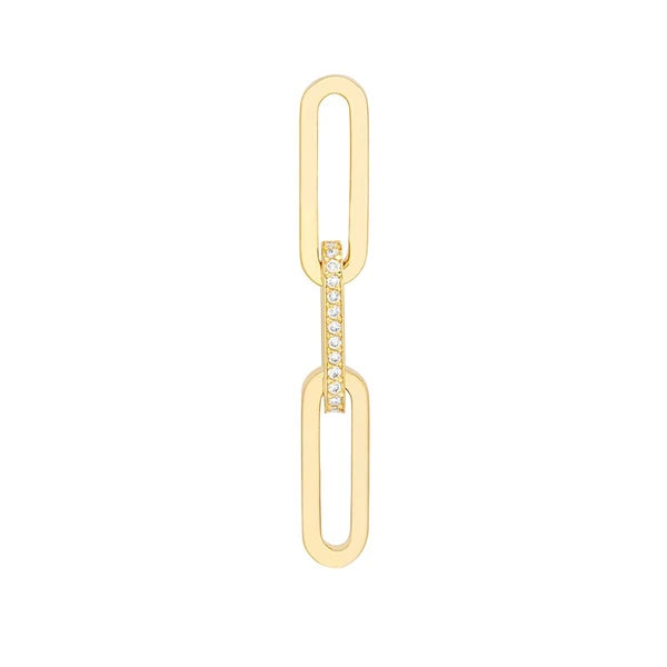 28 Diamond Paper Clip Linked Earrings