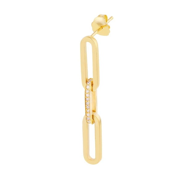 28 Diamond Paper Clip Linked Earrings