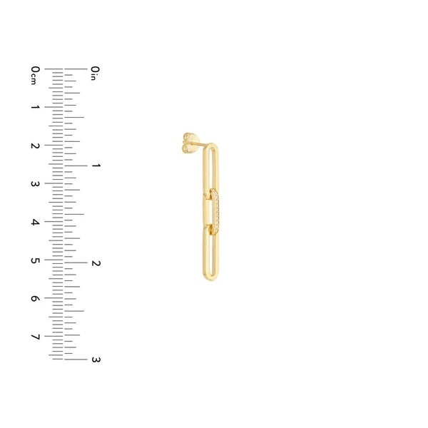 28 Diamond Paper Clip Linked Earrings