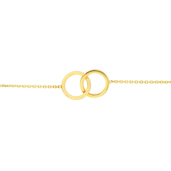 Intertwined Circles Adjustable Anklet