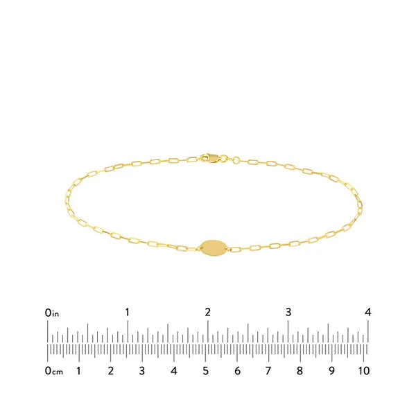 Paper Clip Anklet with Plate