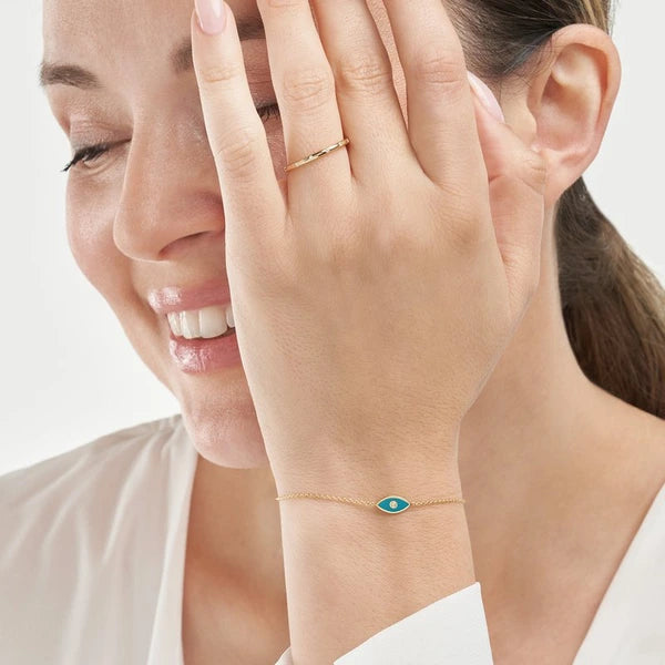 Blue EN/Amel Evil Eye Bolo Bracelet