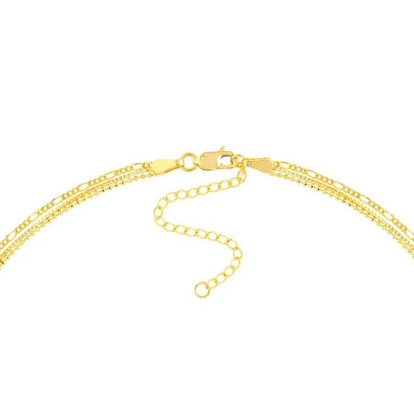 Mixed-Chain Triple Strand Necklace
