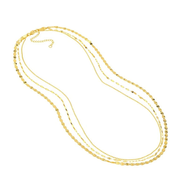 Valentino-Bead Triple Strand Adj Neck