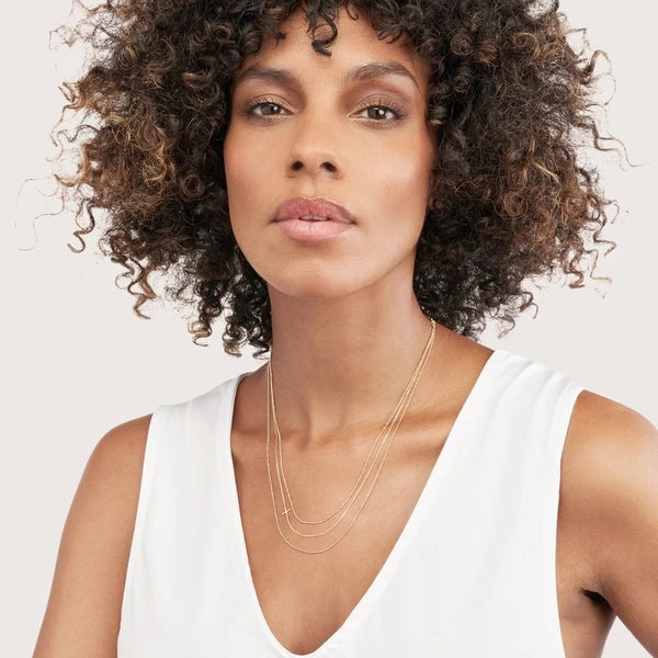 Triple Strand Cross Element Necklace