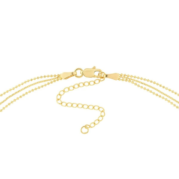 Triple Strand Cross Element Necklace