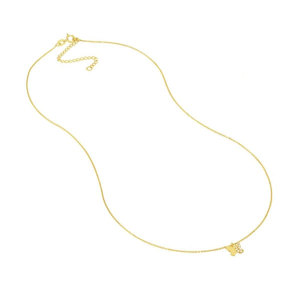 Diamond Accented Butterfly Necklace